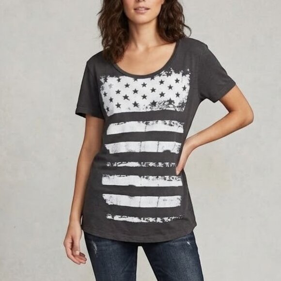Chaser Tops - Chaser American Flag Slub Tee Gray Size L